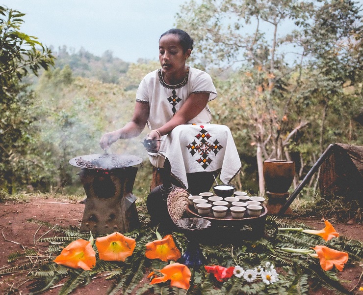 Ethiopian coffee ceremony